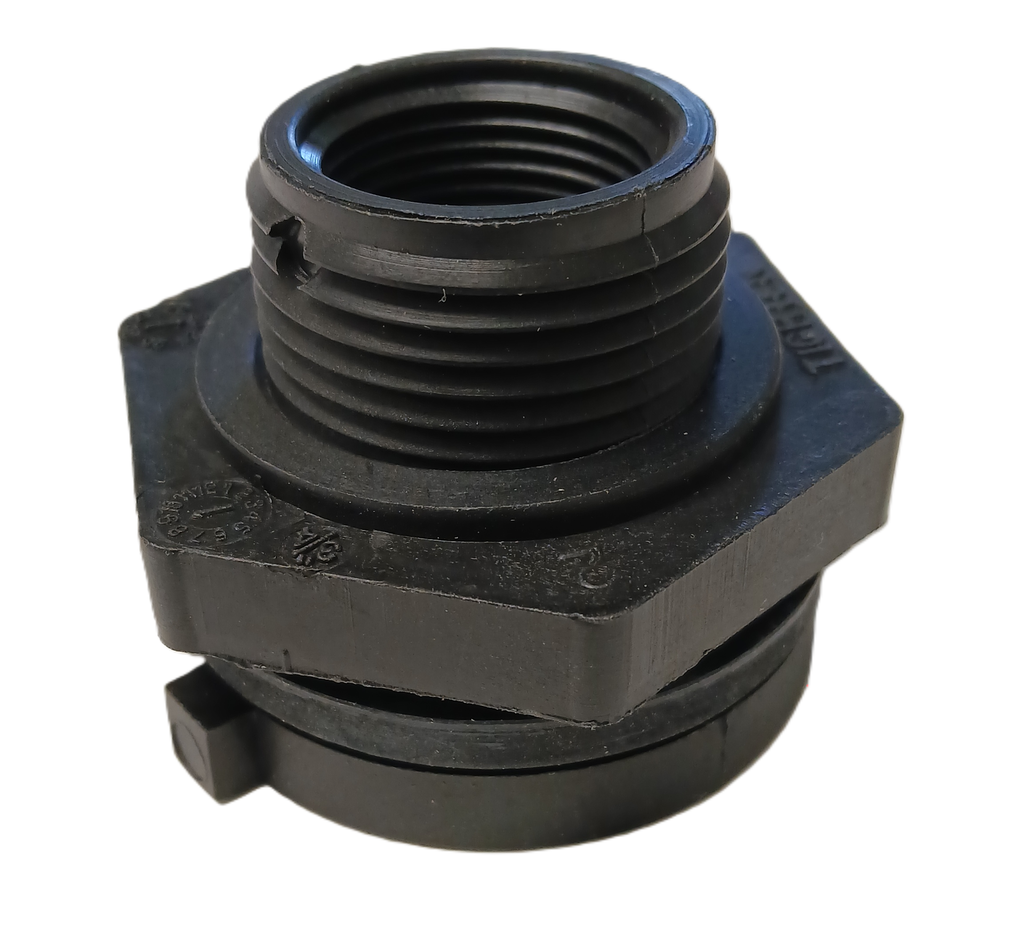 Black 3/4" FPT PP tank adapter