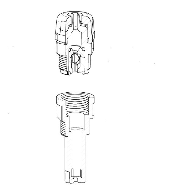 ITC Válvula de inyección 6X8 45mm PVDF Conector de 3/4"