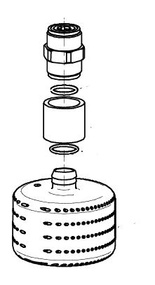 Clapet de pied (foot valve) 1 1/4" filtre PP pour système pompe doseuse ITC Dostec
