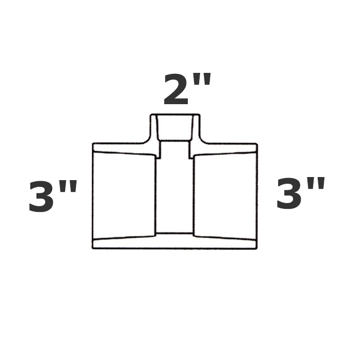 T reductor gris 3 sl x 3 sl x 2 sl sch 40