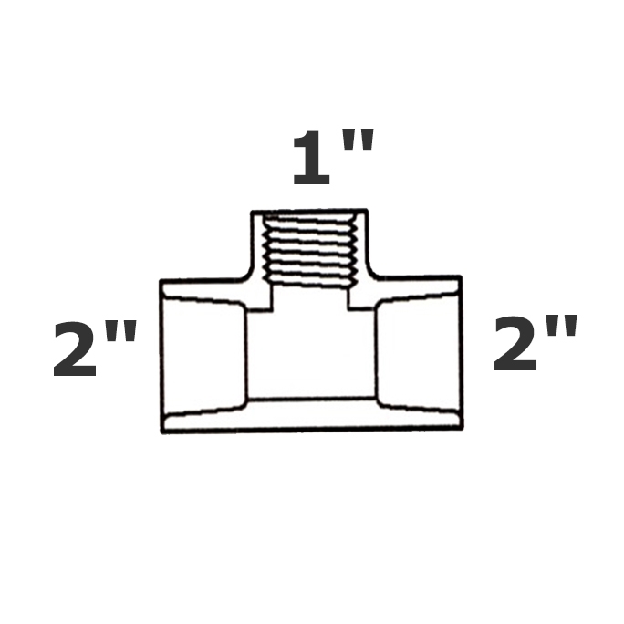 Reducer tee grey 2 sl x 2 sl x 1 FPT sch 40