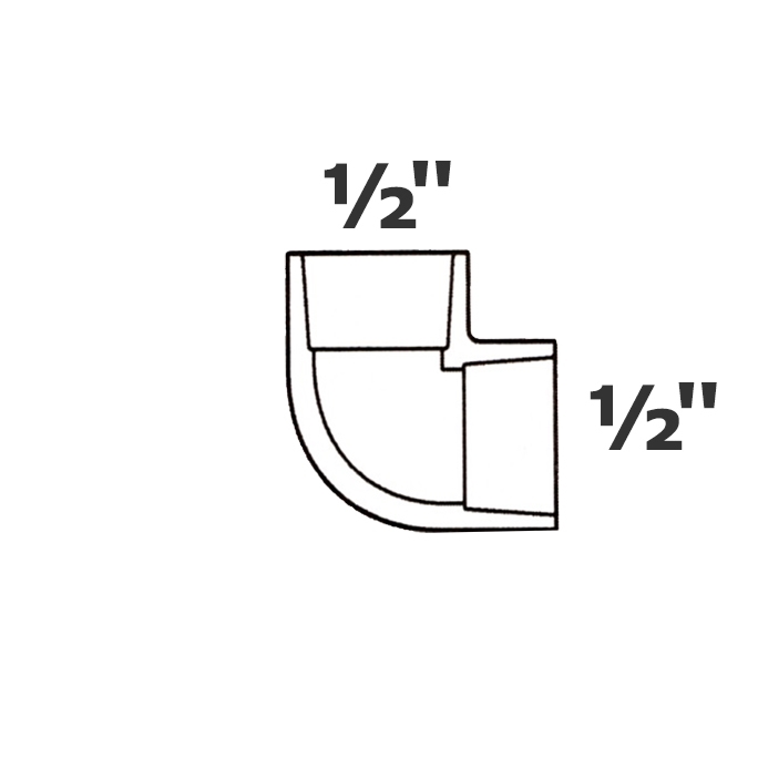 Elbow grey 90  1/2 sl x 1/2 sl sch40