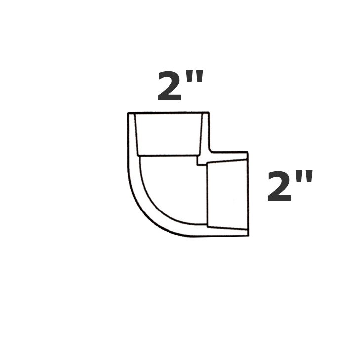 Coude gris 90° 2 sl x 2 sl sch 40