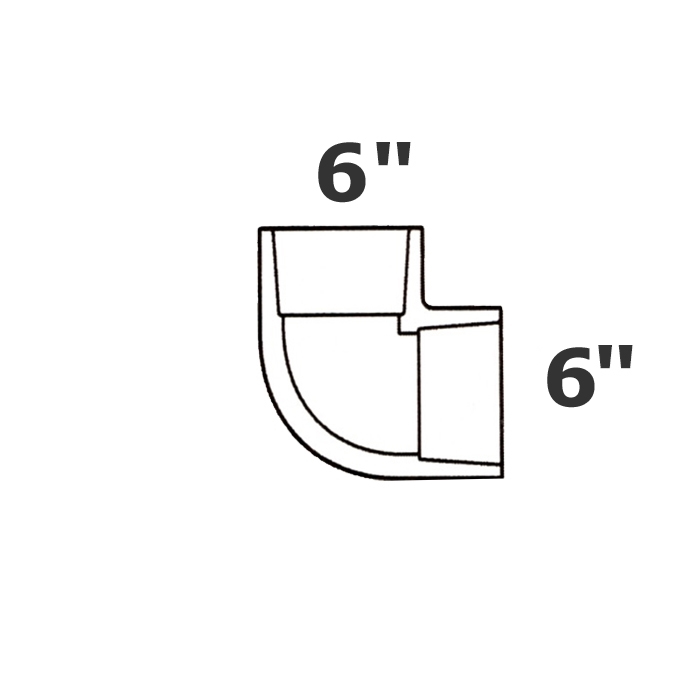 Coude gris 90° 6 sl x 6 sl sch 40