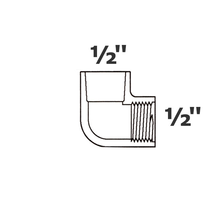 Codo gris 90° 1/2 sl x 1/2 FPT sch 40