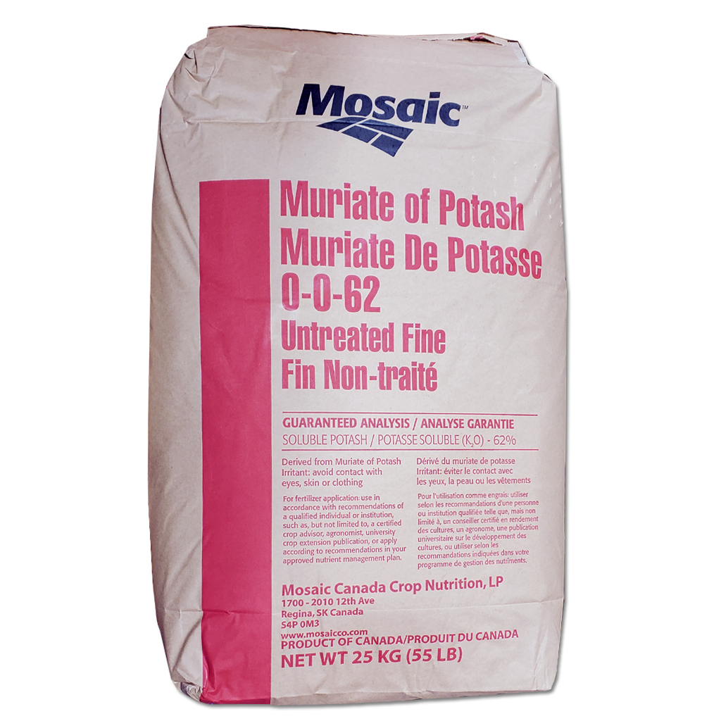 Potassium chloride (Muriate) untreated 0-0-62 Mosaic