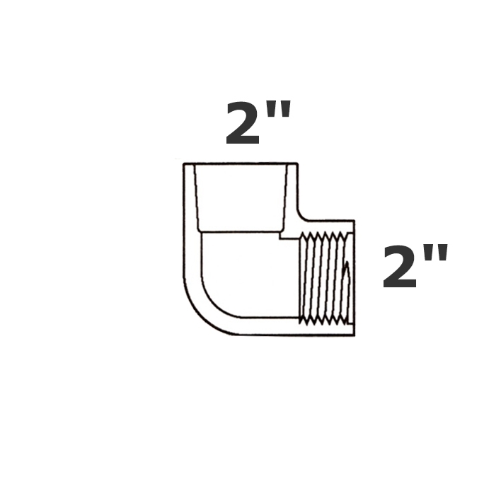 Codo gris 90° 2 sl x 2 FPT sch 40