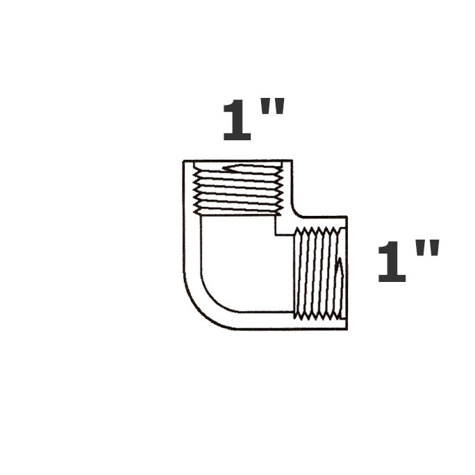 Coude gris 90° 1 FPT x 1 FPT sch 40