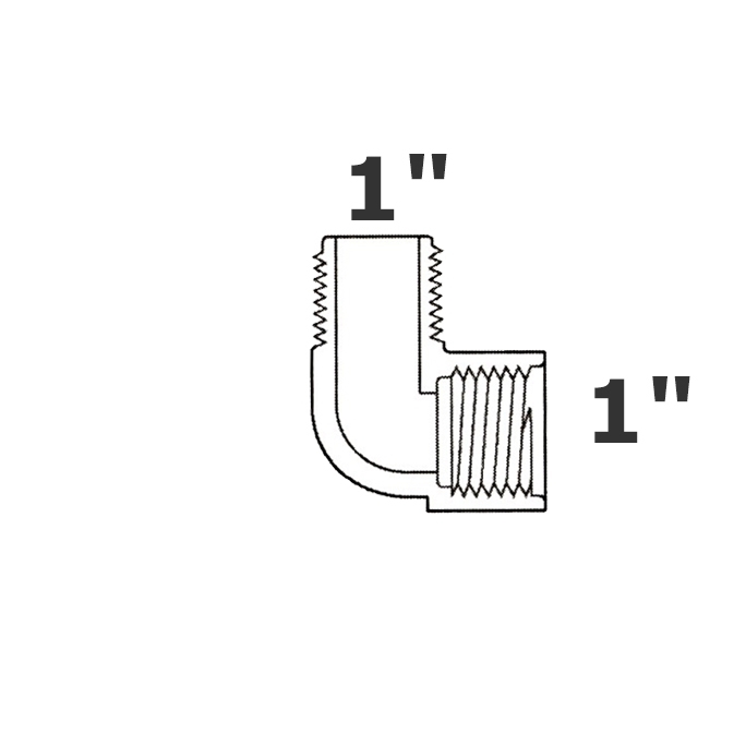 Coude gris 90° 1 MPT x 1 FPT sch 40