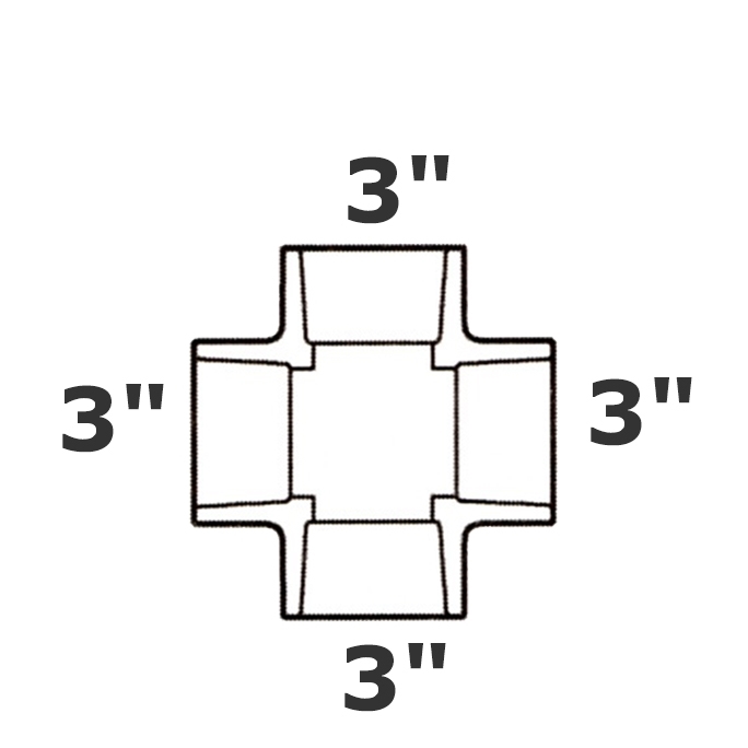 Croix grise 3 sl x 3 sl x 3 sl x 3 sl sch 40