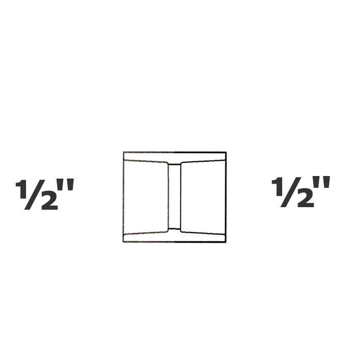 Acoplamiento gris 1/2 sl x 1/2 sl sch 40