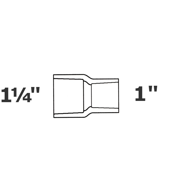 Acoplamiento reductor gris 1 1/4 sl x 1 sl sch 40