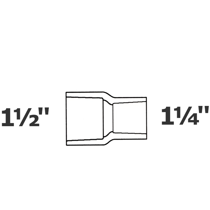 Acoplamiento reductor gris 1 1/2 sl x 1 1/4 sl sch 40