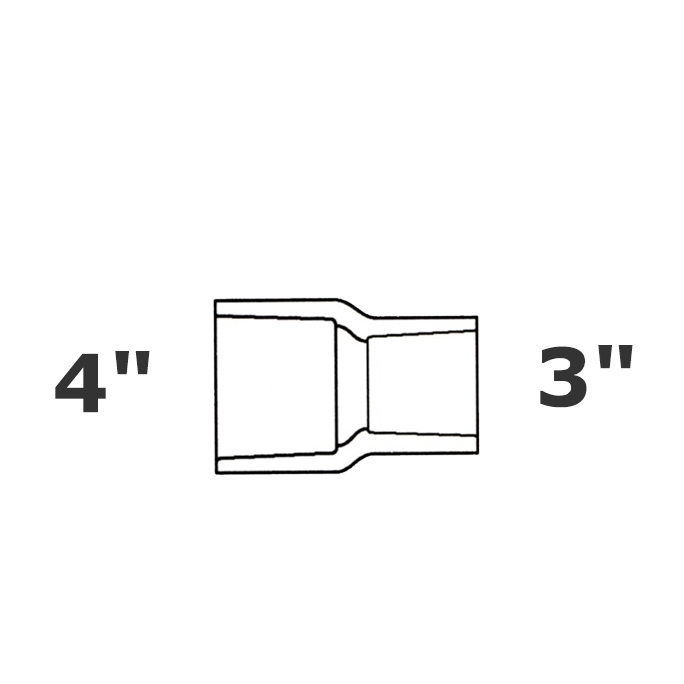 Reducer coupling grey 4 sl x 3 sl sch 40