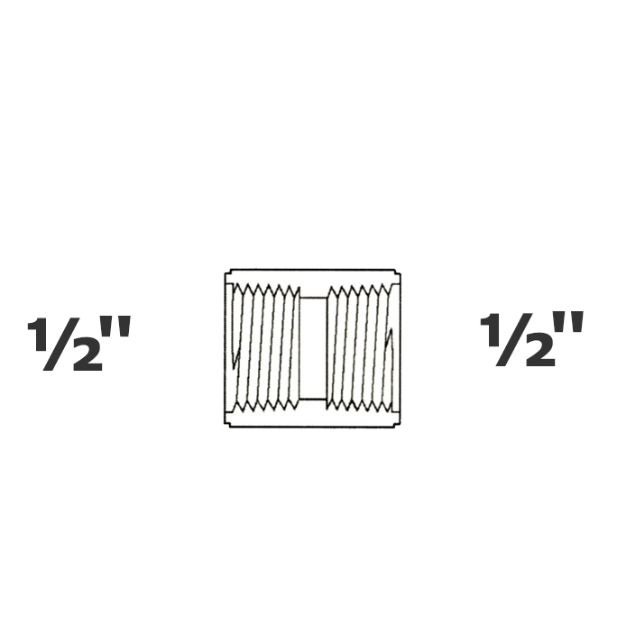 Acoplamiento gris 1/2 FPT x 1/2 FPT sch 40