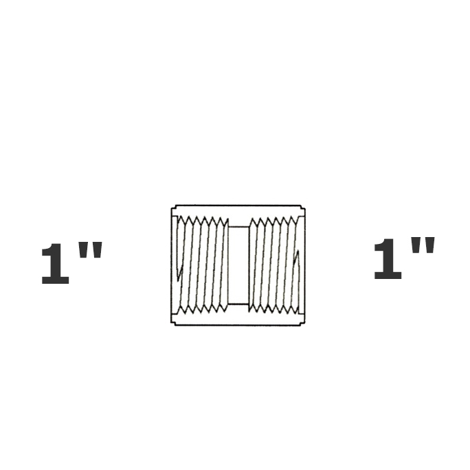 Coupling grey 1 FPT x 1 FPT sch 40