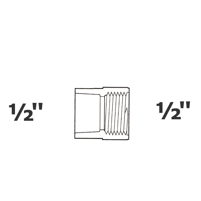 Adaptador gris 1/2 sl x 1/2 FPT sch 40