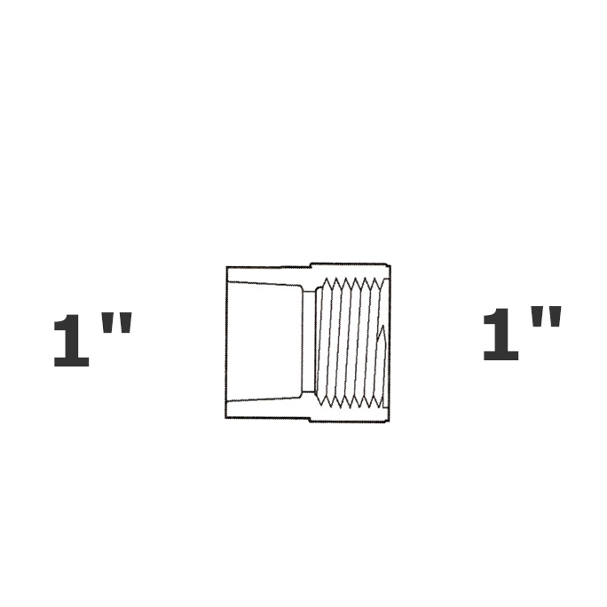 Adaptador gris 1 sl x 1 FPT sch 40