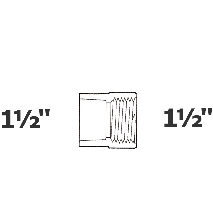 Adapter grey 1 1/2 sl x 1 1/2 FPT sch 40