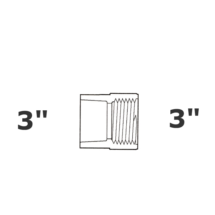 Adaptador gris 3 sl x 3 FPT sch 40