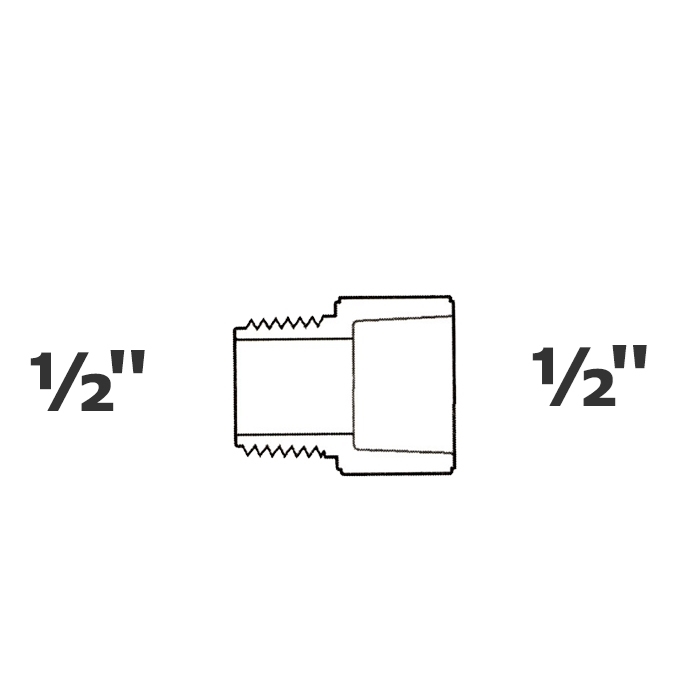 Adaptador gris 1/2 MPT x 1/2 sl sch 40