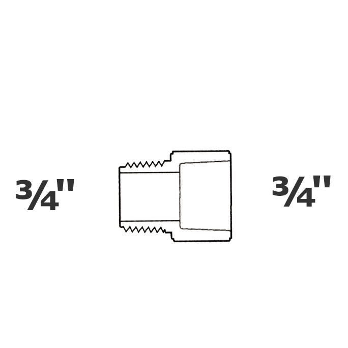 Adaptador gris 3/4 MPT x 3/4 sl sch 40