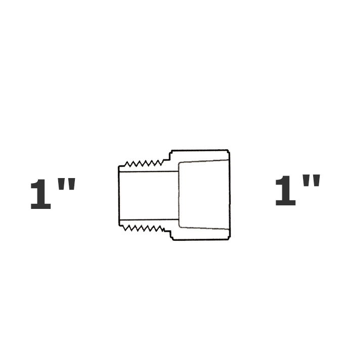 Adaptador gris 1 MPT x 1 sl sch 40