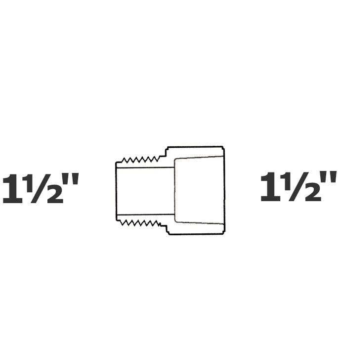 Adaptateur gris 1 1/2 MPT x 1 1/2 sl sch 40