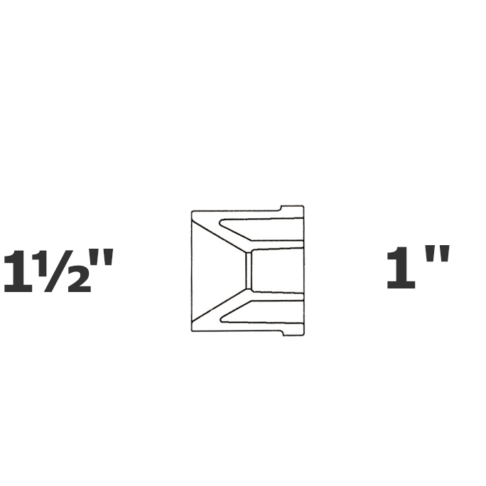 Reduced grey 1 1/2 SP x 1 sl sch 40