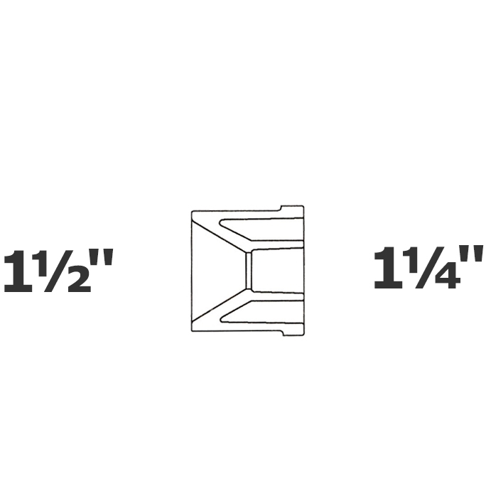 Reduced grey 1 1/2 SP x 1 1/4 sl sch 40