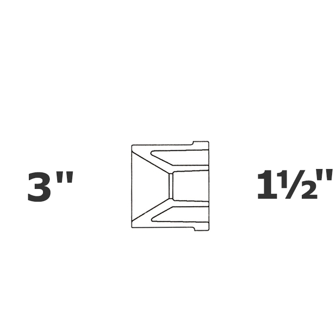 Reducido gris 3 SP x 1 1/2 sl sch 40