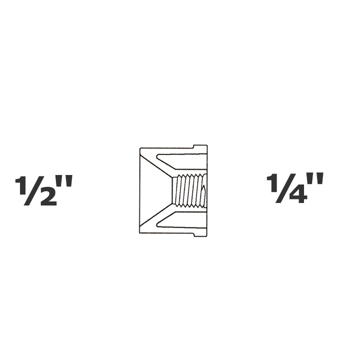 Réduit gris 1/2 SP x 1/4 FPT sch 40