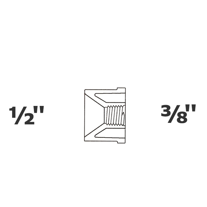 Réduit gris 1/2 SP x 3/8 FPT sch 40