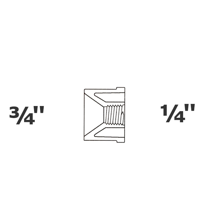 Réduit gris 3/4 SP x 1/4 FPT sch 40