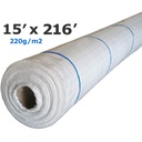 Couvre-sol géotextile tissé BLANC ligné BLEU polyp 220g 4,57m(15')x66m(216') perméable