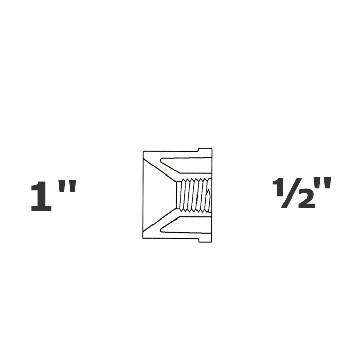 Réduit gris 1 SP x 1/2 FPT sch 40