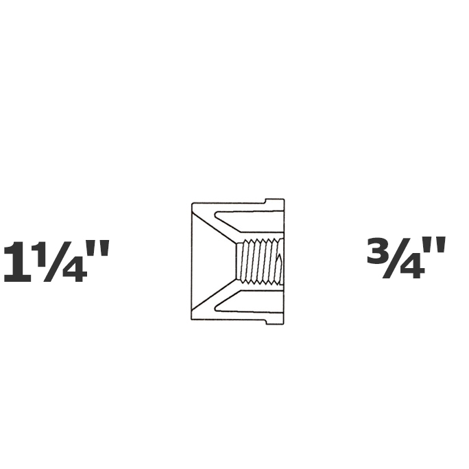 Reducido gris 1 1/4 SP x 3/4 FPT sch 40