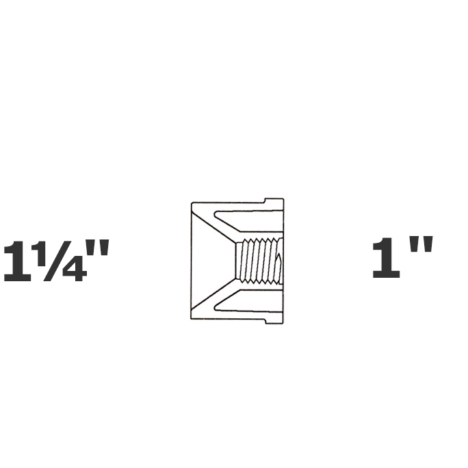 Réduit gris 1 1/4 SP x 1 FPT sch 40