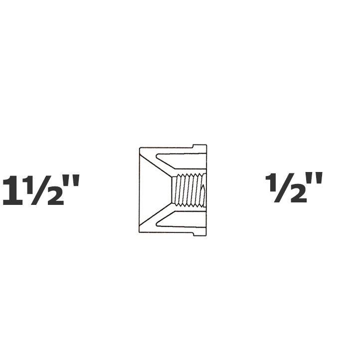 Reducido gris 1 1/2 SP x 1/2 FPT sch 40