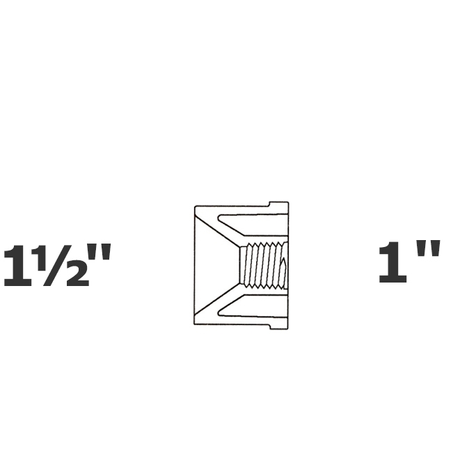 Réduit gris 1 1/2 SP x 1 FPT sch 40