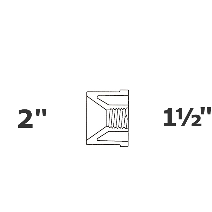 Réduit gris 2 SP x 1 1/2 FPT sch 40