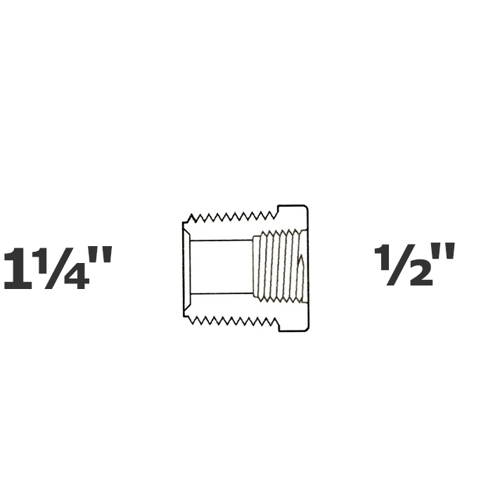 Reduced grey 1 1/4 MPT x 1/2 FPT sch 40