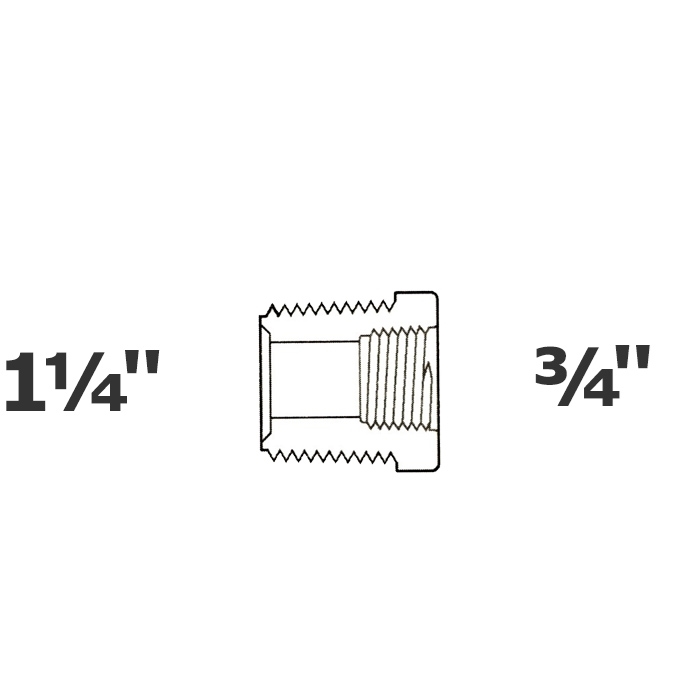 Réduit gris 1 1/4 MPT x 3/4 FPT sch 40