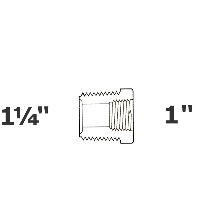 Reduced grey 1 1/4 MPT x 1 FPT sch 40