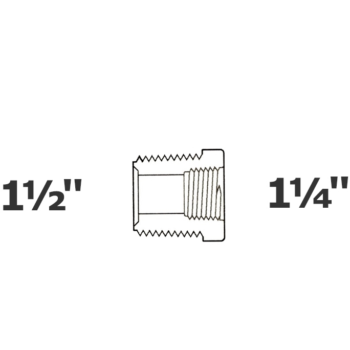 Reduced grey 1 1/2 MPT x 1 1/4 FPT sch 40