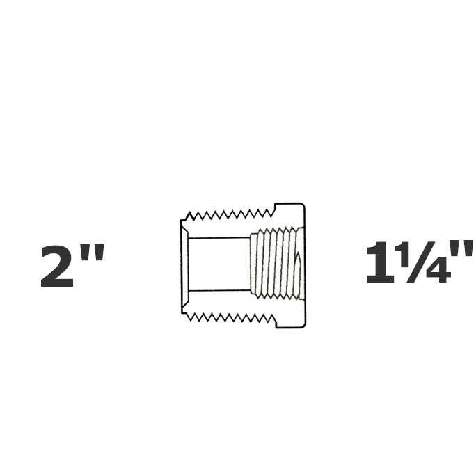 Réduit gris 2 MPT x 1 1/4 FPT sch 40