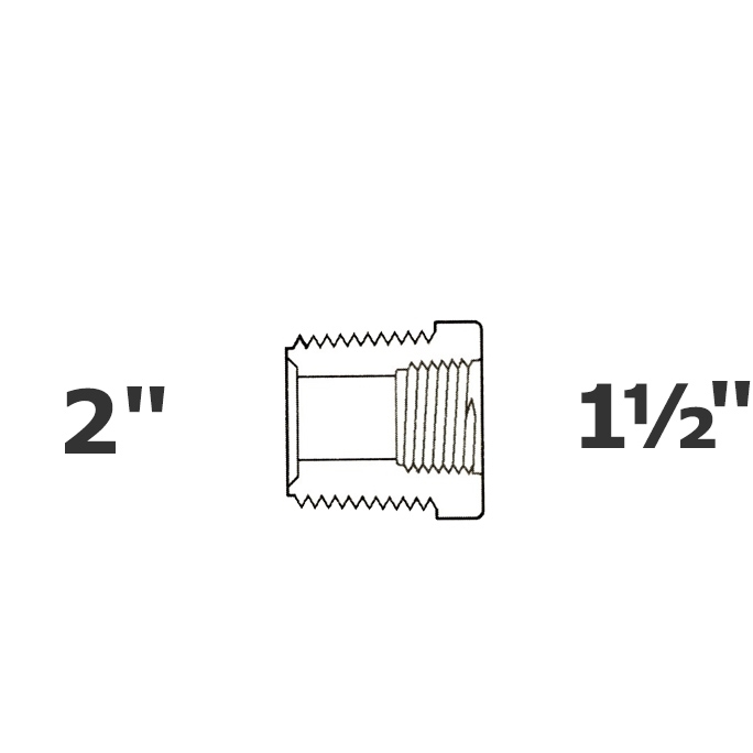 Réduit gris 2 MPT x 1 1/2 FPT sch 40