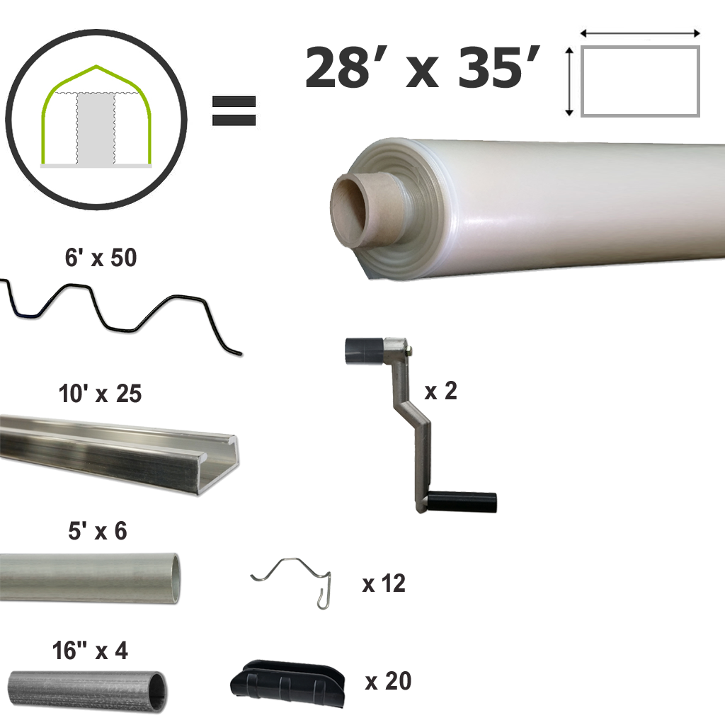 Kit de cubierta para invernadero residencial (polietileno simple) - Como se ve en l'Académie Potagère