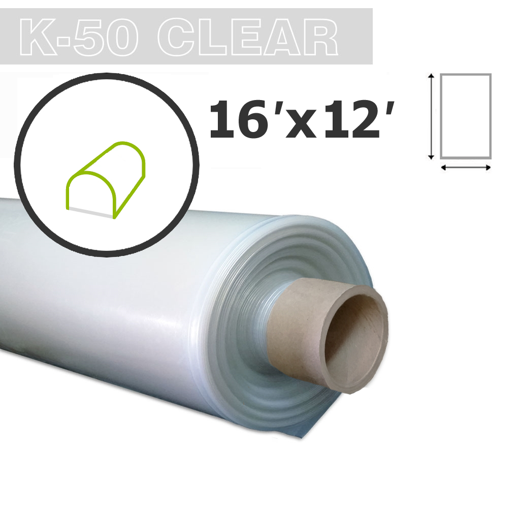 Poly 16' Sheet Clear 6mil K-50 50UV Klerk's 12' x 16' *Mini-tunnel* - As seen at l'Académie Potagère