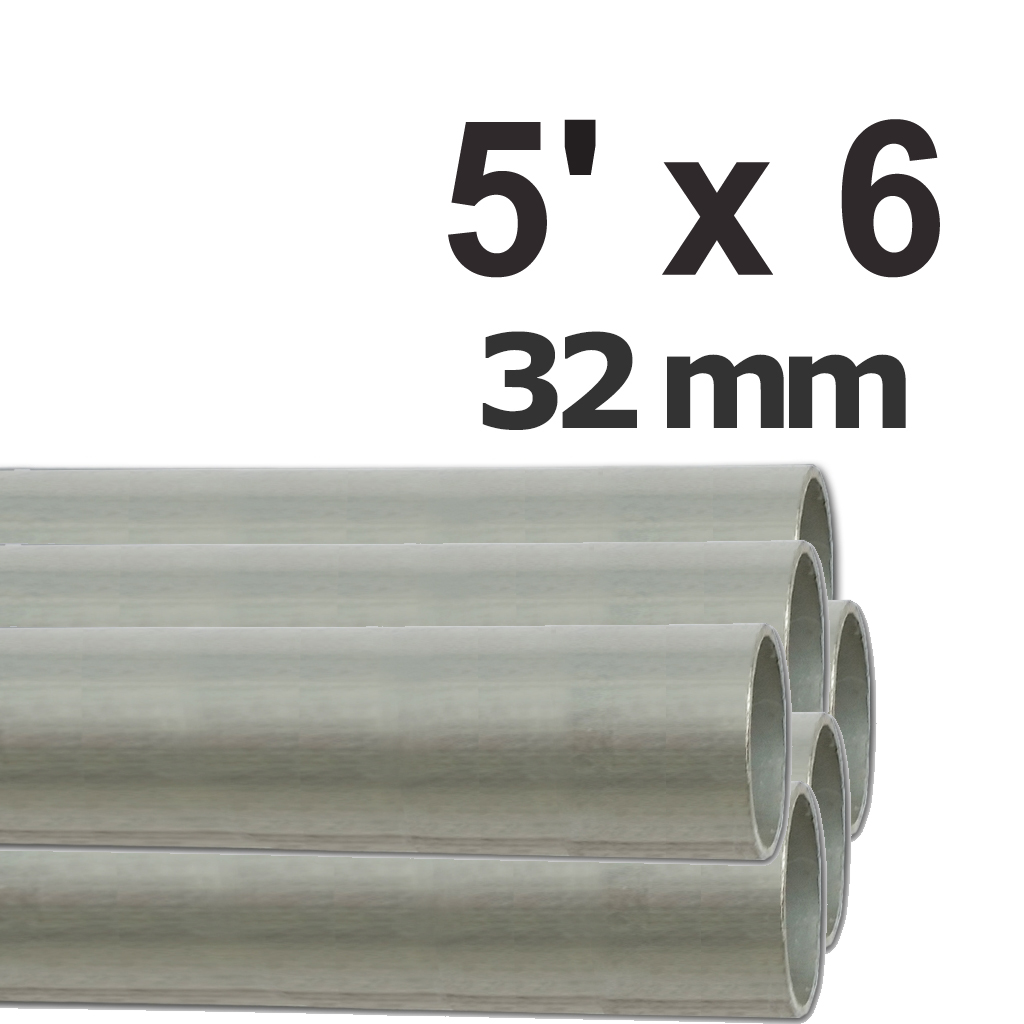 Ensemble de 6 tuyaux d'aluminium 32mm =1.25"x0.060" (5' chacun) pour ensemble de recouvrement pour serre résidentielle  - Tel que vu à l'Académie Potagère